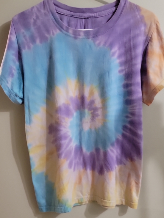 Rave Kreationz Other - Rave Kreationz Tie-Dye Spiral Short-Sleeve Tee - Purple, Blue & Yellow
